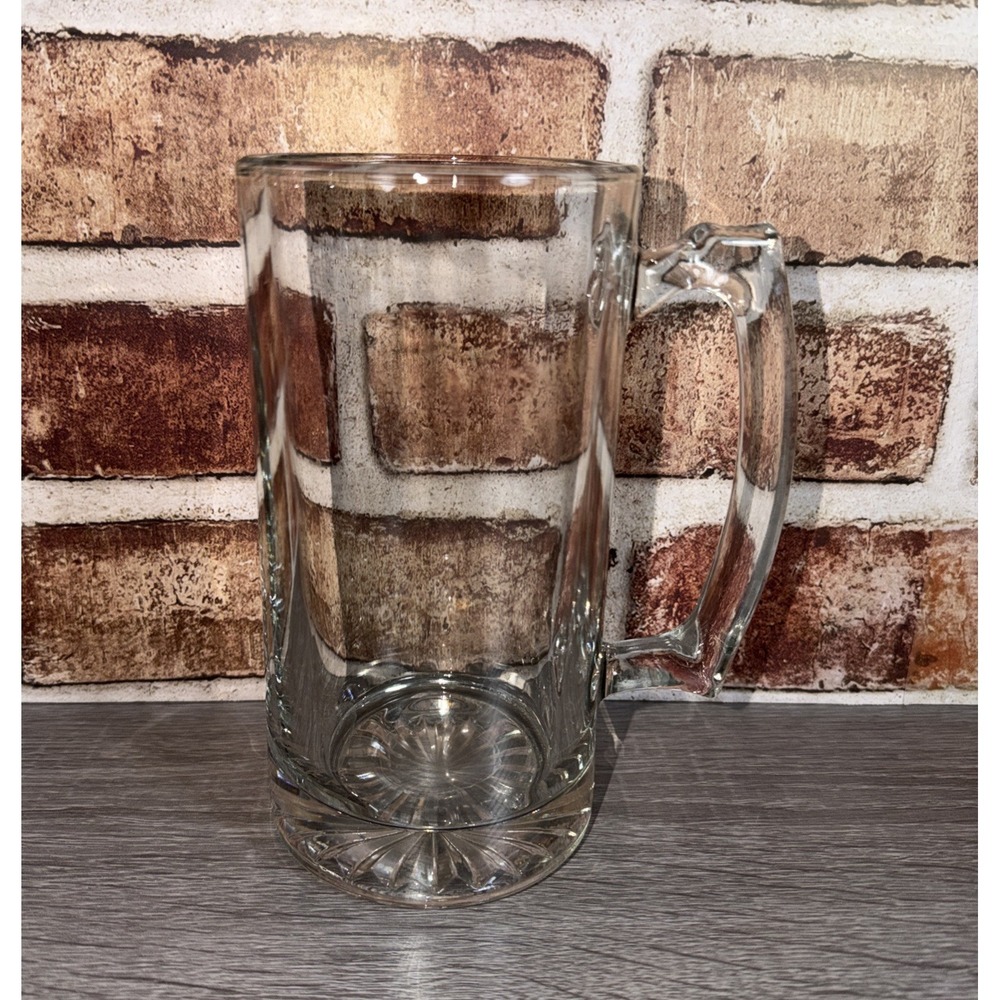 Vintage Heavy Thick Clear Glass Libbey 24oz Beer Mug